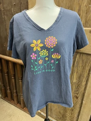 Camiseta para mujer Life Is Good Crusher talla XL manga corta amante de la naturaleza Foto 1 de 4