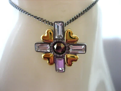 SWAROVSKI CRYSTAL HEART ROMEO AND JULIET PENDANT CHAIN NECKLACE - Image 1 of 4