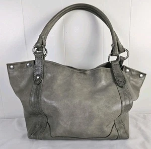 Frye Melissa Tote Bag DB145 Ice Gray Leather Shoulder Bag Note! - Picture 1 of 18
