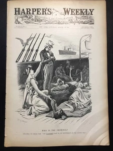 Hawaii Annexation 1898 Theodore Roosevelt Warn Army Sick-USN 4th July Toast - Picture 1 of 17