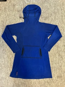Melanzana Microgrid Fleece Dress Women’s Blue Large - Picture 1 of 3