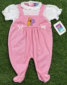 Vintage 90’s Winnie the Pooh Baby 6-9 Months Pink One Piece Romper Rare Outfit - Bild 1 von 11