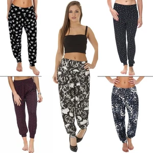 WOMENS NEW HAREM TROUSERS ALI BABA LONG YOGA PANTS BAGGY LEGGINGS PLUS SIZES - Picture 1 of 58