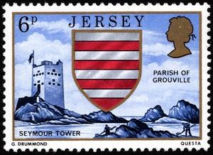 Jersey Stamp Scott #140 Mint NH VF - 5p Seymour Tower Definitive Issue Nice! - Picture 1 of 1