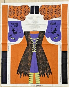 Panel de tela HALLOWEEN BRUJAS DELANTAL Y GUANTES DE HORNO cortar y coser ¡NUEVO! - Imagen 1 de 7