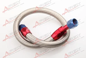 63" 45° 6AN SS Braided Racing Performance Oil Fuel Coolant Line Hose Assembly - Picture 1 of 4