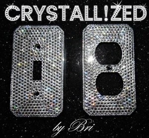Bling AUSTRIAN CRYSTAL Schalterplatte Einzel Doppel Steckdose geblendet Chrom Omnia - Bild 1 von 20