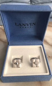 Lanvin Silver Tone Cufflinks With Crystal Embellishment - Picture 1 of 8