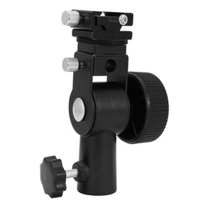 Metal D Type Flash Hot Shoe Umbrella Holder Tripod Bracket Swivel Light Stand - Foto 1 di 1