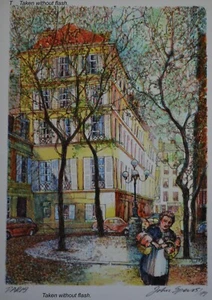 Vintage lithograph Print: Paris -- The First Day of Spring By John Speirs, 1979 - Picture 1 of 5