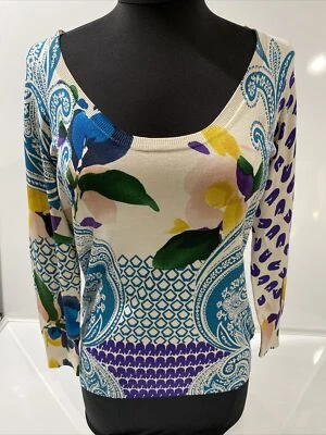 Suéter de seda floral de manga larga Etro Milano para mujer talla 42 Foto 1 de 4