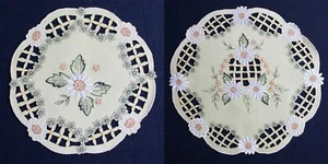 Stickerei, Tischdecke, Tischläufer, Mitteldecke Deckchen Kornblume Gelb - Bild 1 von 5