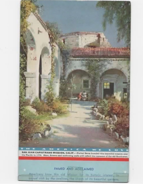 San Juan Capistrano Mission Calif  c1940 ink blotter - Image 1 of 1