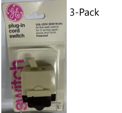 Plug In Cord Switch (3-Pack) GE FREE SHIPPING - Image 1 of 2