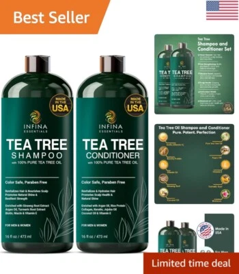 Strengthening Tea Tree Shampoo & Conditioner Set - Paraben-Free, 16 fl oz Each - Image 1 of 4