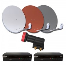 2 Teilnehmer HDTV Sat Anlage Spiegel 60cm Spiegel LNB Comag HD 15 gebraucht