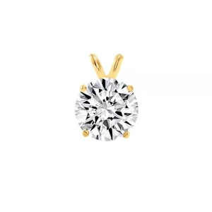 1.00 Carat D/F VVS-VS Lab Grown Diamond Solitaire Pendant 14K Yellow Gold - Picture 1 of 5