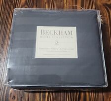 Beckham Hotel Collection 3-piece Full/Queen Gray Embossed  Duvet Cover w/2 Shams