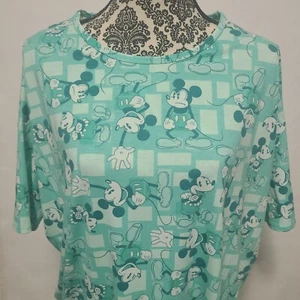 LuLaRoe Disney Mickey Mouse Irma Tunic Top Womens Plus Size XL Curv S Mint Green - Picture 1 of 11