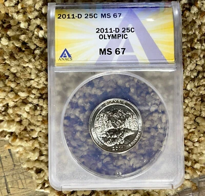 2011 D 25c Anacs MS67 OLYMPIC NP Washington America the Beautiful Quarter - Image 1 of 2