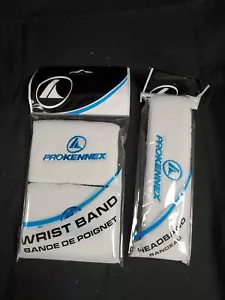 Juego de 3 pulseras y diademas PRO KENNEX blanco azul logotipo NUEVO - Imagen 1 de 5