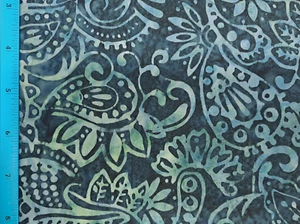 Batik Indonesian 100% cotton - "DARK BLUE PAISLEY" x 2m - Picture 1 of 1
