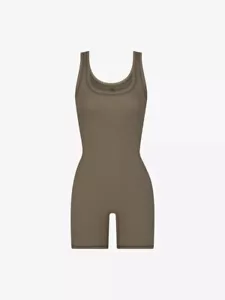 SKIMS Outdoor Basics Mid Thigh Bodysuit Sz Medium Army (OS-MDT-3774) - Picture 1 of 9
