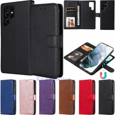 For Samsung S23 S22 S21 S20 S10 S9 Magnetic Detachable Wallet Leather Case Cover - Image 1 of 4