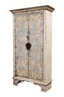 Cielo Vintage 2-Door Armoire, Hand Carvings Rustic Wood Wardrobe Cabinet, White