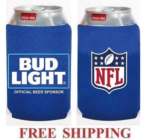 BUD LIGHT 2 NFL FOOTBALL 12 oz RAFFREDDATORE LATTINA BIRRA COOZIE COOLIE KOOZIE HUGGIE NUOVO - Foto 1 di 1