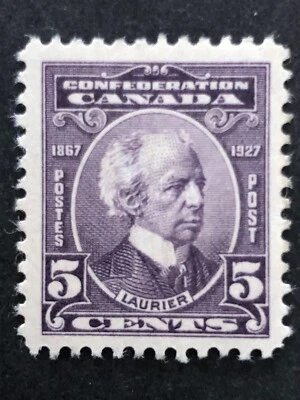 Canada Stamp 1927, Sir Wilfrid Laurier, 5 cent, Scott # 144 Mint HR, Lot # 27A4A - Image 1 of 3