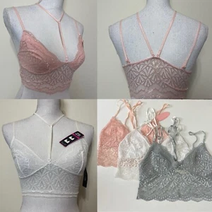 Long Line Lace Choker Sexy Bra Lingerie Lace Bralette 3 Pack - S/ M - Picture 1 of 19