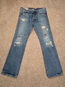 Abercrombie & Fitch Jeans blu Baxter stivaletto basso slim invecchiato uomo 32x32 - Foto 1 di 24