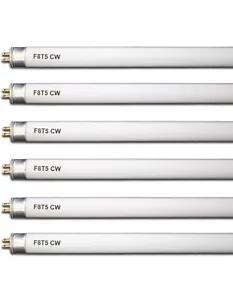 (6 Pack) F8T5/CW 4100K 12’’ Linear Fluorescent Light Bulb, 8W Cool White T5 - Picture 1 of 3