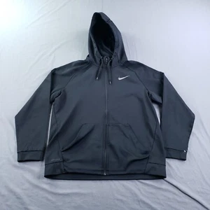 Nike Hoodie Mens Extra Large Black Therma Dri Fit Full Zip Training Gym AJ4450 - Picture 1 of 11