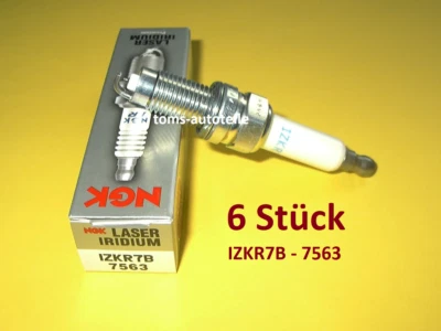 6 ORIGINAL NGK Zündkerzen IRIDIUM IZKR7B 7563 für VW T5 Phaeton Touareg 3,2 V6 - Bild 1 von 2