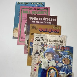 6 Crochet Festival Doll Patterns Mrs Putter Sue Penrod Plaid Vintage 1980's - Picture 1 of 19