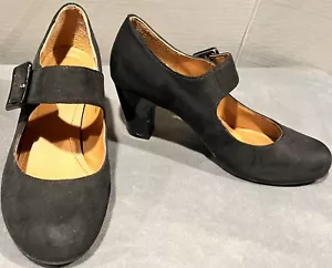 Jaclyn Smith Black Gothic Mary Jane Buckle Pumps Womans High Heels Shoes 8W - Picture 1 of 24