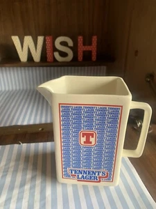 Vintage Tennents Lager Jug Breweriana Wade PDM England Home Bar Man Cave - Picture 1 of 10