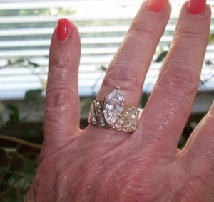 Venezianische Krone Zirkonia Ring Größe 6, 7, 8, 9 - Bild 1 von 4