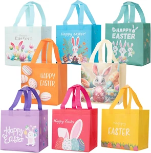 Easter Gift Bag with Handle Happy Easter Non-Woven Bag for Kid Reusable Easter T - Picture 1 of 7