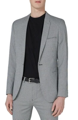 TOPMAN Ultra Skinny Fit Houndstooth Jacket Men's Sz. 38R US 151776 - Image 1 of 4