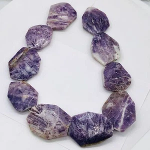 Fab Purple Flower Sodalite Pendant Bead Strand| 46x38x8mm to 34x27x9mm| 10 beads - Picture 1 of 12