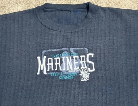 Vintage Seattle Mariners 1997 A.L. West Champs Sweatshirt Crewneck Griffey XL Cover