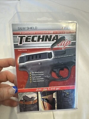 Techna Smith & Wesson Shield Wide Durable Gun Belt Clip w/Grip Right Black New - Image 1 of 3