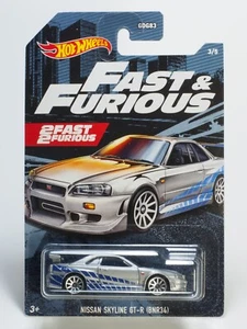 Unused Hot Wheels Nissan Skyline GT-R (BNR34) Fast & Furious (2021) 2 Fast 2 - Picture 1 of 1
