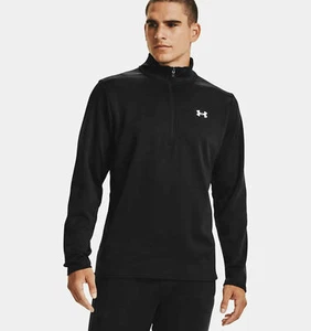 Under Armour Herren Fleece 1/4 Zip Pullover Jacke schwarz weiß 1359855 001 - Bild 1 von 10