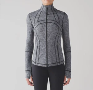 Lululemon Define Jacke meliert schwarz grau Größe 4 Langarm durchgehender Reißverschluss - Bild 1 von 14