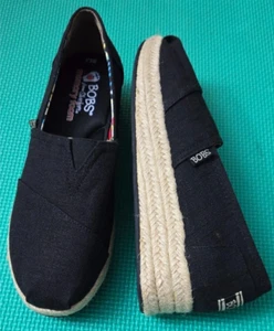 Bobs Skechers Mujer Alpargatas Zapatos Sin Cordones Negro Lona EE. UU. 9.5 ¿EXCELENTE/NUEVO? - Imagen 1 de 16