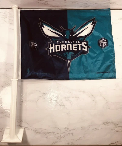 Charlotte Hornets NBA 11X14 Window Mount 2-Sided Car Flag 2014 Buzz City Purple Cover